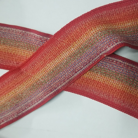 Vintage Y2K Rainbow Suspenders LGBTQ Pride Month festival Hippie retro 70's - Picture 9 of 11